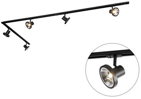 Modern railsysteem met 5 Spot / Opbouwspot / Plafondspots zwart 1-fase 300 cm - Iconic Jeany Modern GU10 Binnenverlichting Lamp