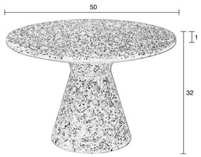 Zuiver Victoria Recycled Terrazzo Bijzettafel Large - 50 X 50cm.