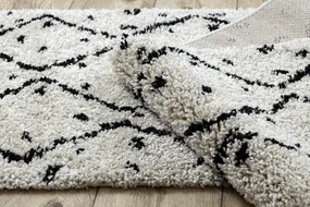 Tapijt, Vloerbekleding BERBER TETUAN B751 zigzag , crème - voor keuken, naar de gang