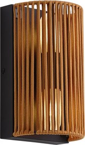 Japandi wandlamp oranje met zwart met touw IP44 - Jayla