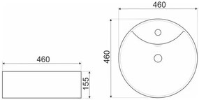 Kerra KR 138 opbouw waskom 46cm wit met kraangat