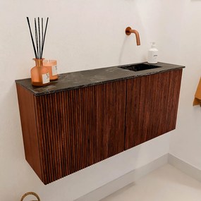 Mondiaz Joya DLux 90cm toiletmeubel ruby met wastafel faye rechts zonder kraangat lava