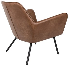 Lederen Retro Fauteuil Bruin