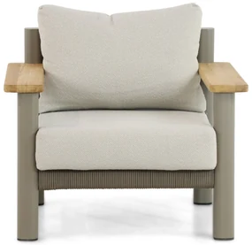 Stoel en Bank Loungeset 5 personen Aluminium/teak Taupe  Santika Furniture Santika