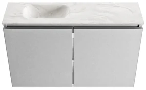 Mondiaz Ture DLux toiletmeubel 80cm plata met wastafel ostra links zonder kraangat