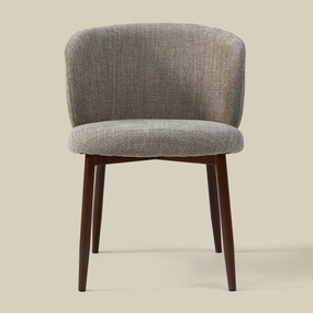 Walnoot Eetkamerstoel Met Ronde Rug Beige