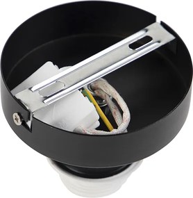 Plafondlamp met velours kap oud roze met goud 20 cm - Combi zwart