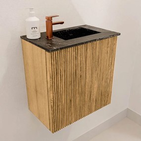 Mondiaz Joya DLux 40cm toiletmeubel oak met wastafel faye rechts 1 kraangat lava