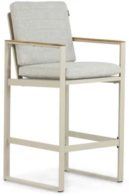 Barstoel Aluminium/Teak Taupe-naturel-bruin Lifestyle Garden Furniture Faro