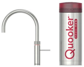 Quooker Fusion Round kokendwaterkraan - draaibare uitloop - PRO3 reservoir - Warm / kokend water - RVS 3FRRVS