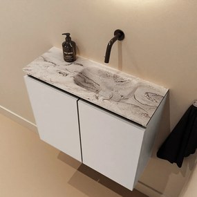 Mondiaz Ture DLux toiletmeubel 60cm linen met wastafel glace rechts zonder kraangat