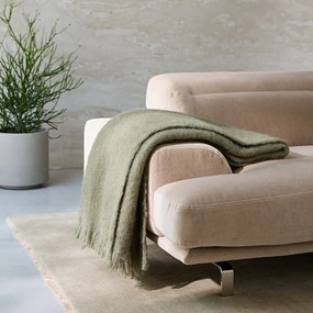 Effen plaid, wol en polyamide, Mantas