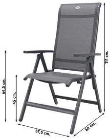 Hartman Milaan/Ottowa 205-265x100 cm. - 7-delige verstelbare tuinset