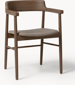 Eetkamerstoel Bohr van eikenhout met armleuningen