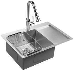 Sapho Kiva spoelbak 69x48x20cm links met kraangat RVS