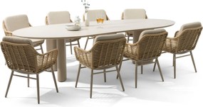 Tuinset 8 personen 300 cm Aluminium/rope Taupe Coco Antoni/Weave