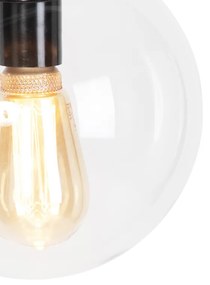 Moderne hanglamp transparant 20 cm - Pallon Modern E27 bol / globe / rond Binnenverlichting Lamp