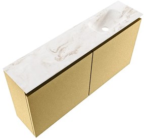 Mondiaz Ture DLux toiletmeubel 100cm oro met wastafel frappe rechts met kraangat