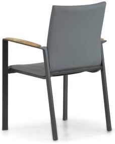 Tuinstoel stapelbaar Aluminium/textileen Grijs-antraciet Lifestyle Garden Furniture Brandon