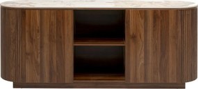 Hout Dressoir Met Marmer - 180x45x76cm.