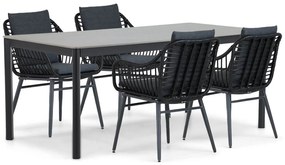 Tuinset 4 personen 180 cm Aluminium/wicker Grijs Coco Coco Leonardo