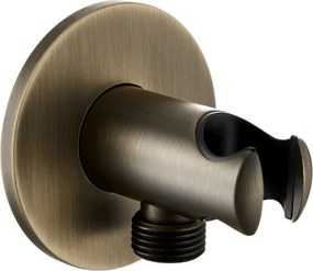 Saniclear Cube Curved inbouw regendouche met inbouw douchekop 30x30cm verouderd messing