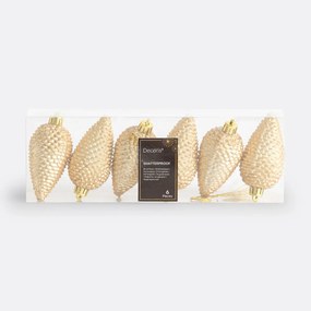 Set van 6 kerst dennenappels om op te hangen, Caspar