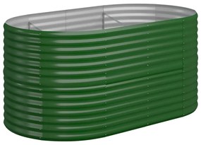 vidaXL Plantenbak 152x80x68 cm gepoedercoat staal groen