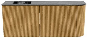 Mondiaz Joya DLux 100cm toiletmeubel ronding rechts oak met wastafel faye links zonder kraangat lava