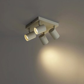Moderne plafondspot beige 4-lichts kantelbaar - Jeana