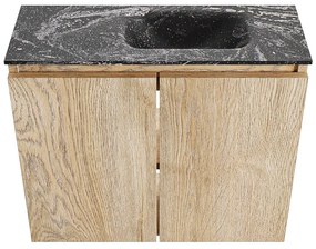 Mondiaz Ture DLux toiletmeubel 60cm washed oak met wastafel lava rechts met kraangat