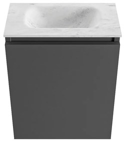 Mondiaz Ture DLux toiletmeubel 40cm dark grey met wastafel opalo midden zonder kraangat