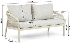 Stoel en Bank Loungeset 5 personen Aluminium/rope Taupe  Lifestyle Garden Furniture Biagio
