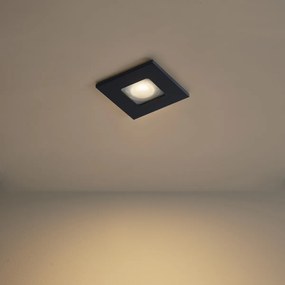 Set van 6 moderne inbouwspots zwart draai- en kantelbaar IP44 - Qure