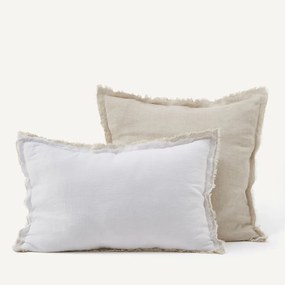 Gewassen linnen kussensloop met dubbele franje Alhanasia