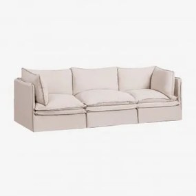 3-delige Modulaire Bank Van Linnen En Katoen Grace Stof Beige - Sklum