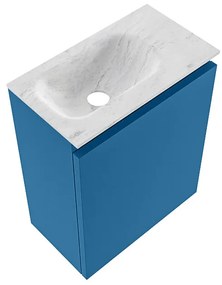 Mondiaz Ture DLux toiletmeubel 40cm jeans met wastafel opalo links met kraangat