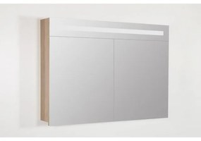 Saniclass 2.0 Spiegelkast - 120x70x15cm - verlichting geintegreerd - 2 links- en rechtsdraaiende spiegeldeuren - MFC - legno calore 7259