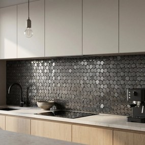 Zelfklevende Mozaïektegels Metaal | Pentagon 3D Antraciet | 28,2×28,2 cm | Keuken, Bad &amp; WC