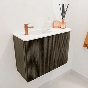 Mondiaz Joya 60cm toiletmeubel ronding rechts shadow met wastafel faye links 1 kraangat talc