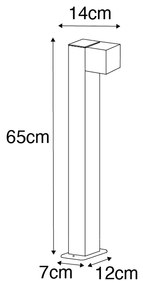 Smart staande buitenlamp met dimmer zwart 65 cm IP44 incl. Wifi GU10 - Baleno Industriele / Industrie / Industrial, Landelijk, Modern GU10 IP44 Buitenverlichting