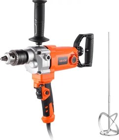 VEVOR Elektrische boormachine 15,89 mm 1200 W met mixer Boormixerset 750 tpm 3,2 A Mengboormachine met D-handgreep voor boren en mengen Handbetonmixer voor cementtoevoer