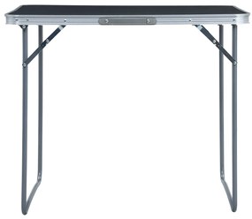 vidaXL Campingtafel inklapbaar met metalen frame 80x60 cm grijs