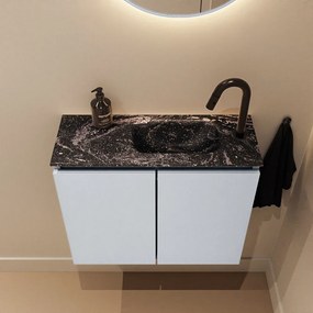 Mondiaz Ture DLux toiletmeubel 60cm clay met wastafel lava rechts met kraangat