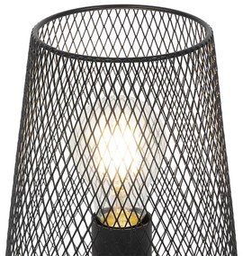 Design tafellamp zwart met hout - Bosk Design E27 rond Binnenverlichting Lamp