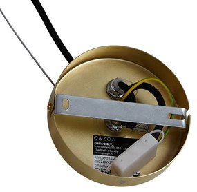 Art Deco hanglamp goud met regenboog glas 50cm 8-lichts - Uvas