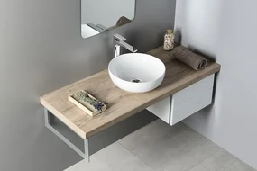 Sapho Rondane keramische waskom 41x41cm wit