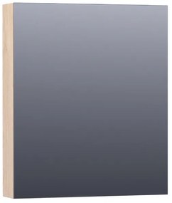 Saniclass Plain Spiegelkast - 60x70x15cm - 1 rechtsdraaiende spiegeldeur - MFC - legno calore SK-PL60RLC