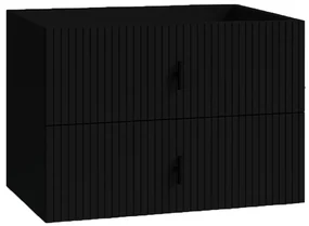 Muebles Raya onderkast ribbelfront 80cm met 2 softclose lades zwart mat