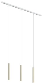 Modern railsysteem met 3 hanglampen beige met wit 1-fase - Slimline Keno